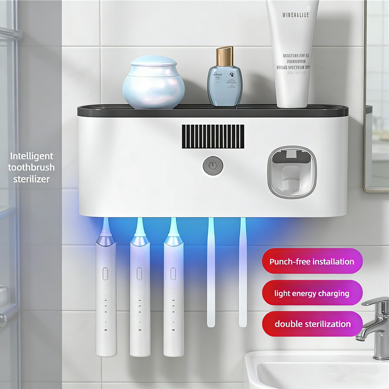 Automatic Toothpaste Dispenser with Toothbrush Holder