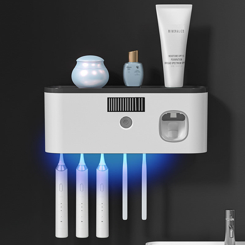Automatic Toothpaste Dispenser with Toothbrush Holder
